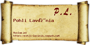 Pohli Lavínia névjegykártya